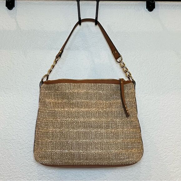 Jessica Simpson Lacey Faux Leather Hobo Bag in Natural Straw - Picture 3 of 16